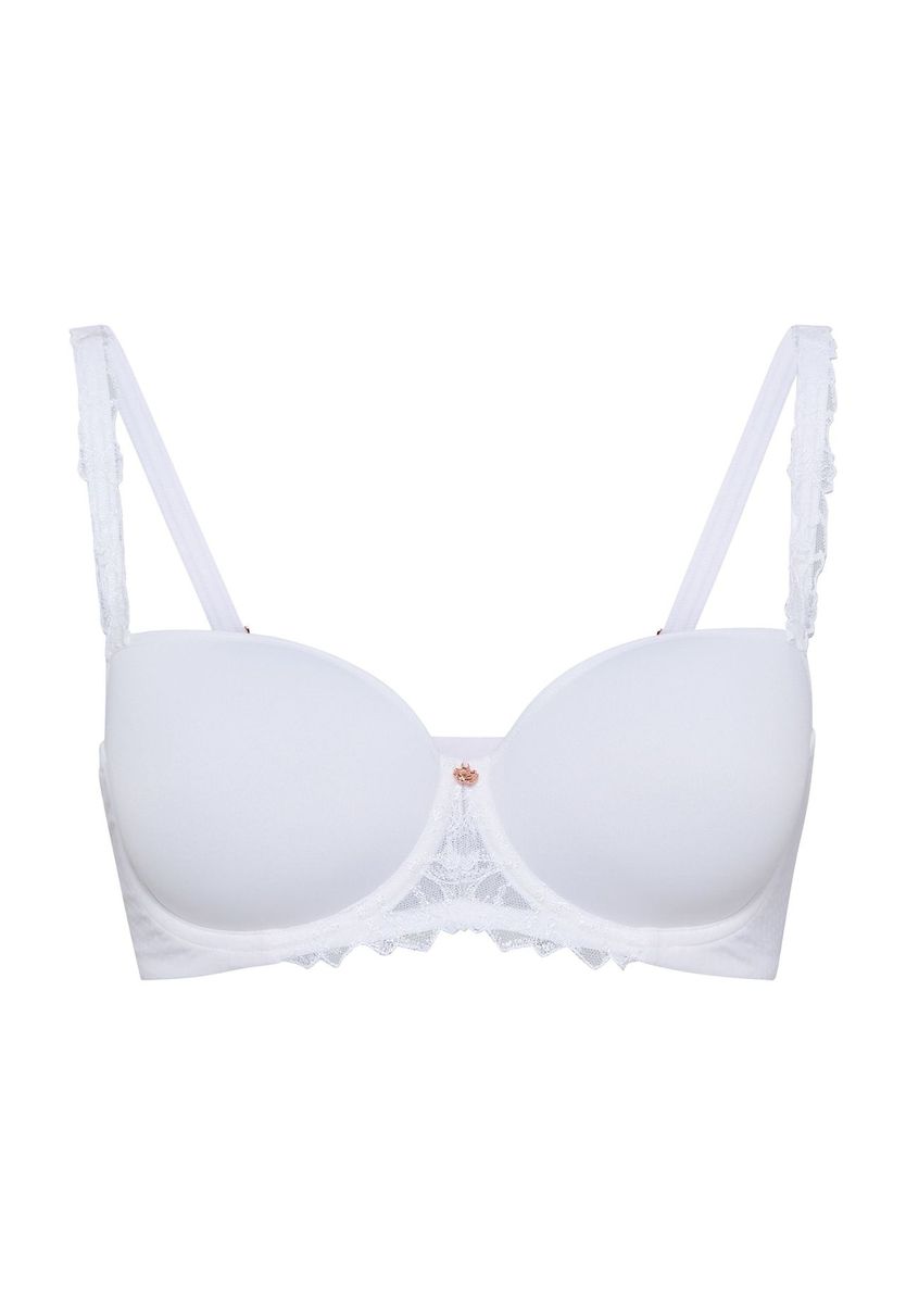 Eleganter weißer Bügel-BH mit Spitzenbesatz