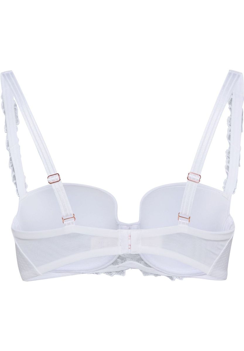 Eleganter weißer Bügel-BH mit Spitzenbesatz