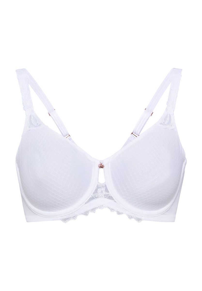 Eleganter weißer Bügel-BH mit Spitzenbesatz