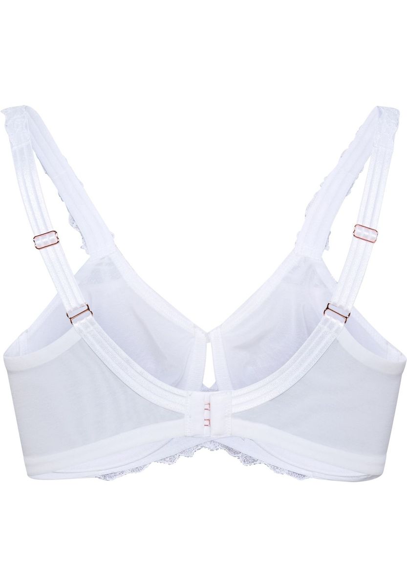 Eleganter weißer Bügel-BH mit Spitzenbesatz