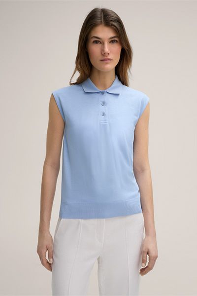Ärmelloses Polo aus Lyocell-Baumwolle