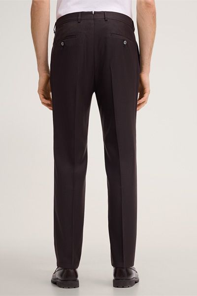 Taillierte Schurwollhose mit Bundfalte