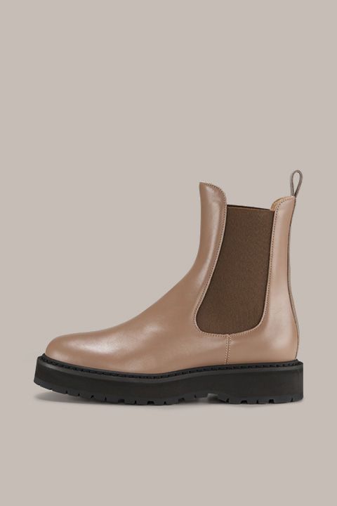 Plateau Chelsea-Boots aus Kalbleder