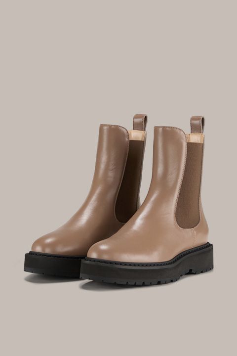 Plateau Chelsea-Boots aus Kalbleder