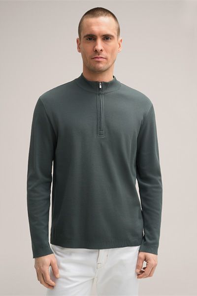 Klassischer Troyer-Pullover aus Piqué