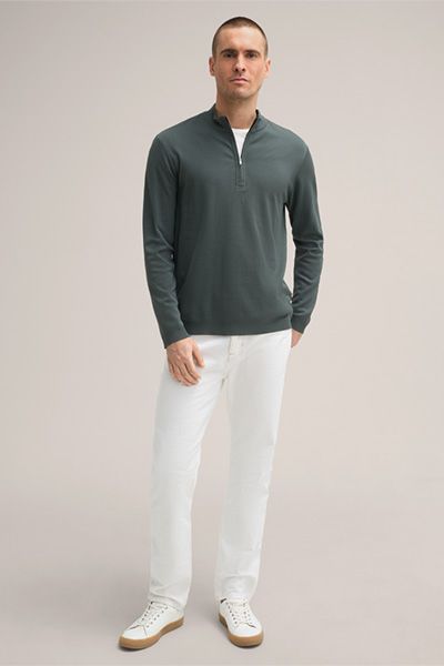Klassischer Troyer-Pullover aus Piqué