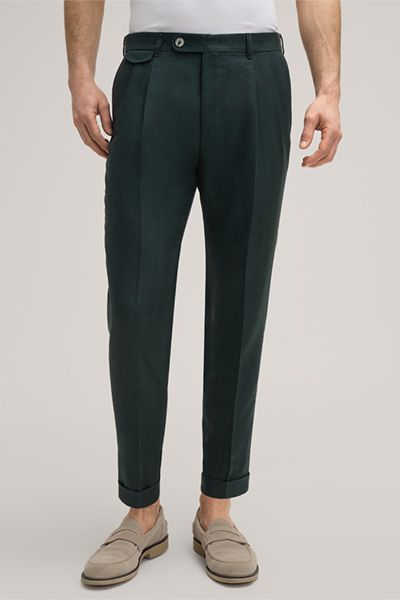 Elegante Bundfaltenhose aus Woll-Seiden-Mix