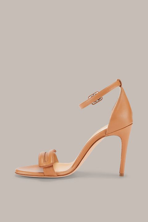 Stiletto Sandale mit Leder Applikation