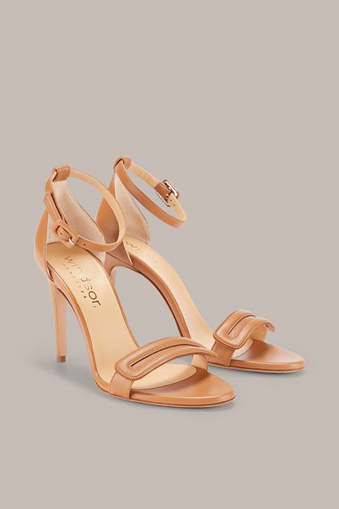 Stiletto Sandale mit Leder Applikation