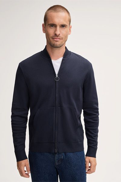 Blouson-Zip-Jacke aus Baumwoll-Kaschmir