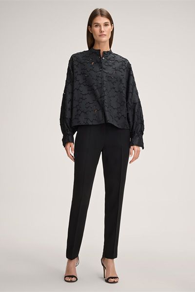 Oversize-Bluse mit floraler Struktur
