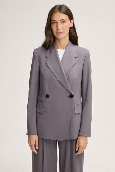 Asymmetrischer Blazer aus Stretch-Schurwolle