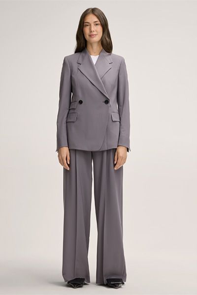 Asymmetrischer Blazer aus Stretch-Schurwolle