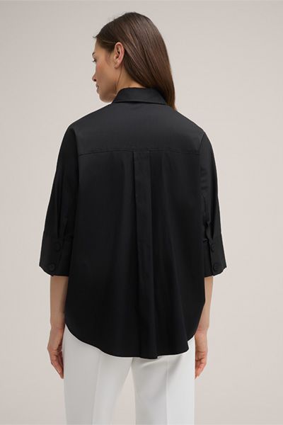 Baumwollstretch-Cape-Hemdbluse