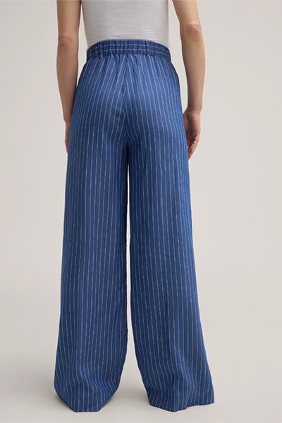 Gestreifte Marlenehose aus Seidenmix