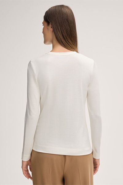 Minimalistisches Interlock-Longsleeve mit Rundhalsausschnitt
