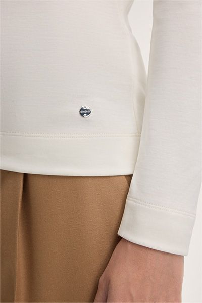 Minimalistisches Interlock-Longsleeve mit Rundhalsausschnitt