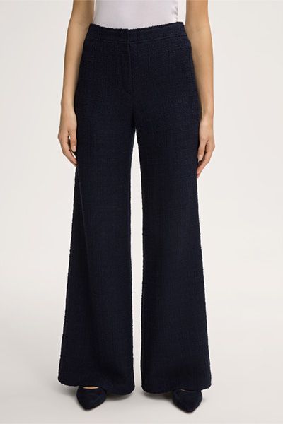 Tweed-Marlene-Hose mit weitem Bein