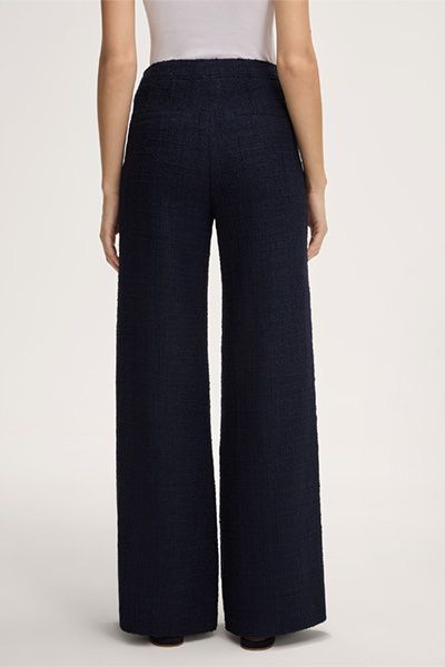 Tweed-Marlene-Hose mit weitem Bein