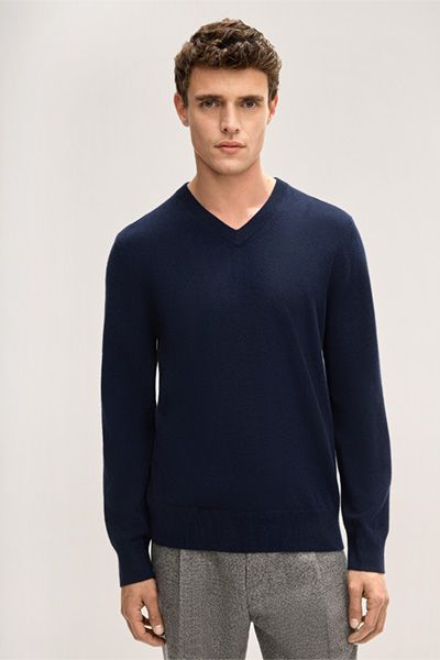 Luxuriöser V-Ausschnitt-Pullover aus reinem Kaschmir