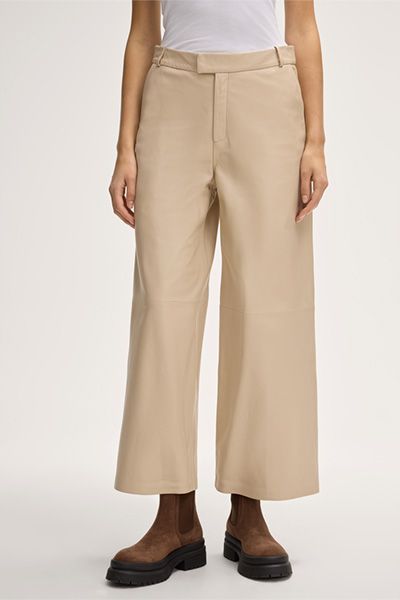 Leder-Culotte mit weitem Bein