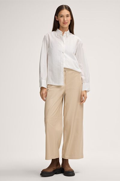 Leder-Culotte mit weitem Bein