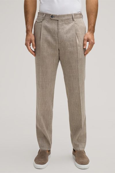 Elegante Plisseehose aus Leinen-Woll-Mix