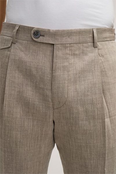 Elegante Plisseehose aus Leinen-Woll-Mix