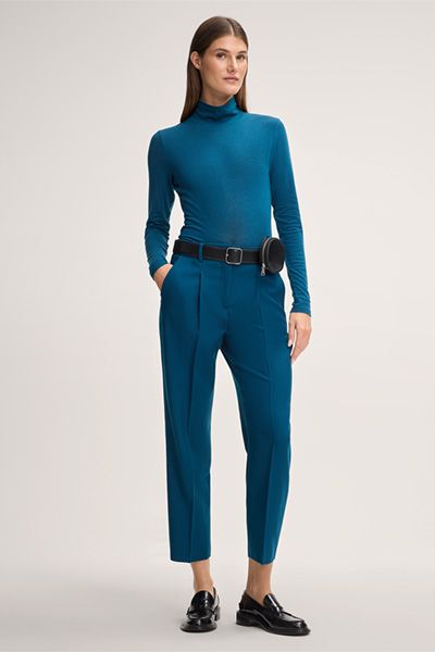 Leichtes Wollstretch-Rollkragen-Shirt