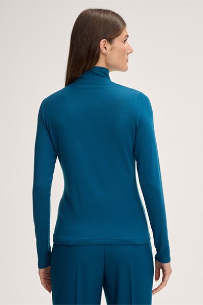 Leichtes Wollstretch-Rollkragen-Shirt