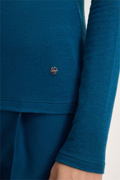 Leichtes Wollstretch-Rollkragen-Shirt