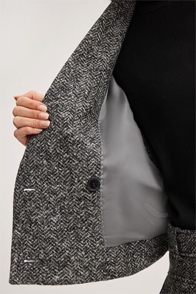 Doppelreihige Fischgrät-Tweed-Weste
