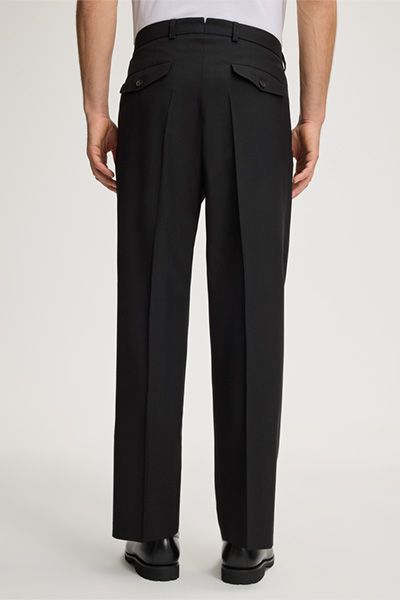 Klassische Schurwollhose mit Bundfalten