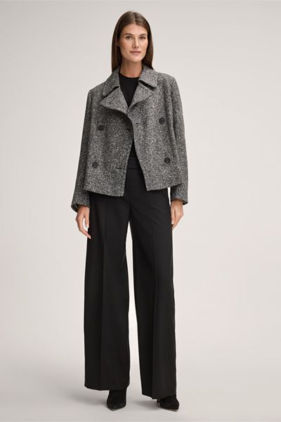 Zweireihige Tweed-Jacke mit Fischgrätmuster