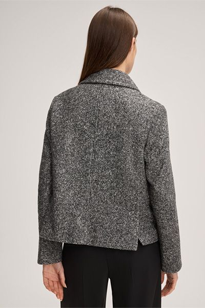 Zweireihige Tweed-Jacke mit Fischgrätmuster