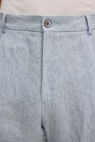 Weite Leinenhose mit Bundfalte