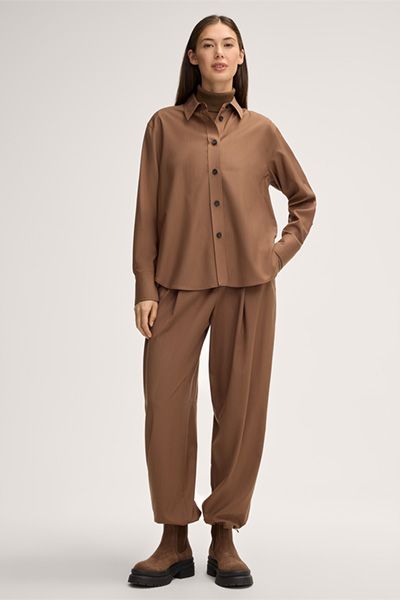 Klassische Hemdbluse aus Schurwolle