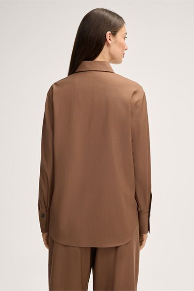 Klassische Hemdbluse aus Schurwolle