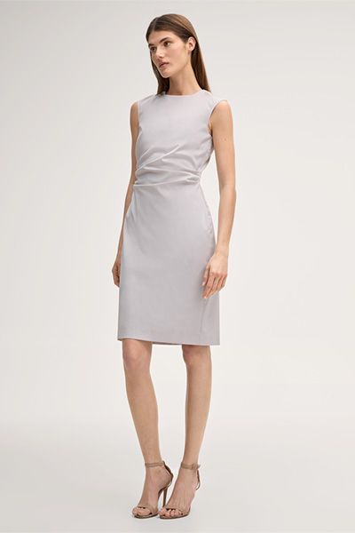 Drapiertes Baumwollstretch-Etui-Kleid
