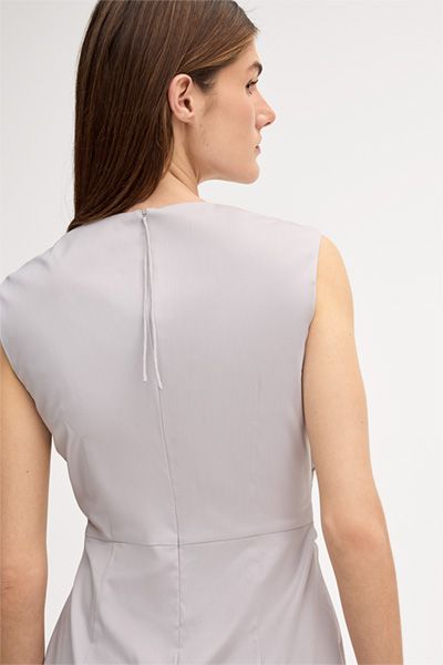 Drapiertes Baumwollstretch-Etui-Kleid