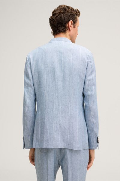 Doppelreihiger Leinen-Blazer mit Nadelstreifen