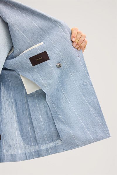 Doppelreihiger Leinen-Blazer mit Nadelstreifen