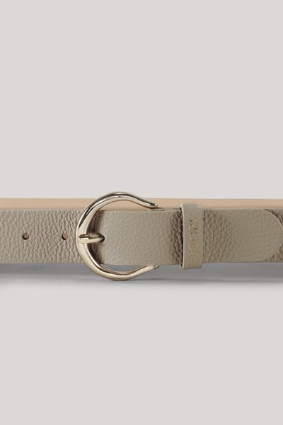 JOOP! Beige Ledergürtel mit goldener Schnalle Unisex Accessoire