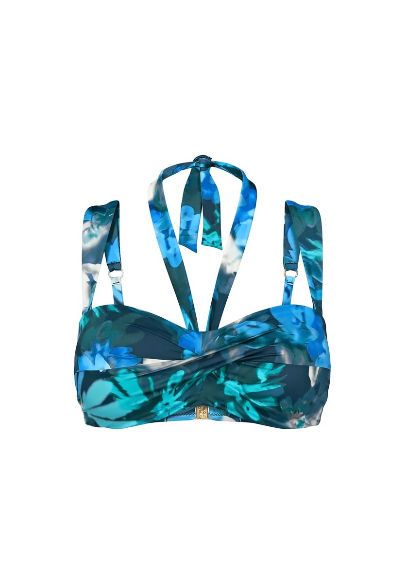 TRIUMPH Summer Fleur Bikini-Oberteil, Neckholder, für Damen, türkis, 38C