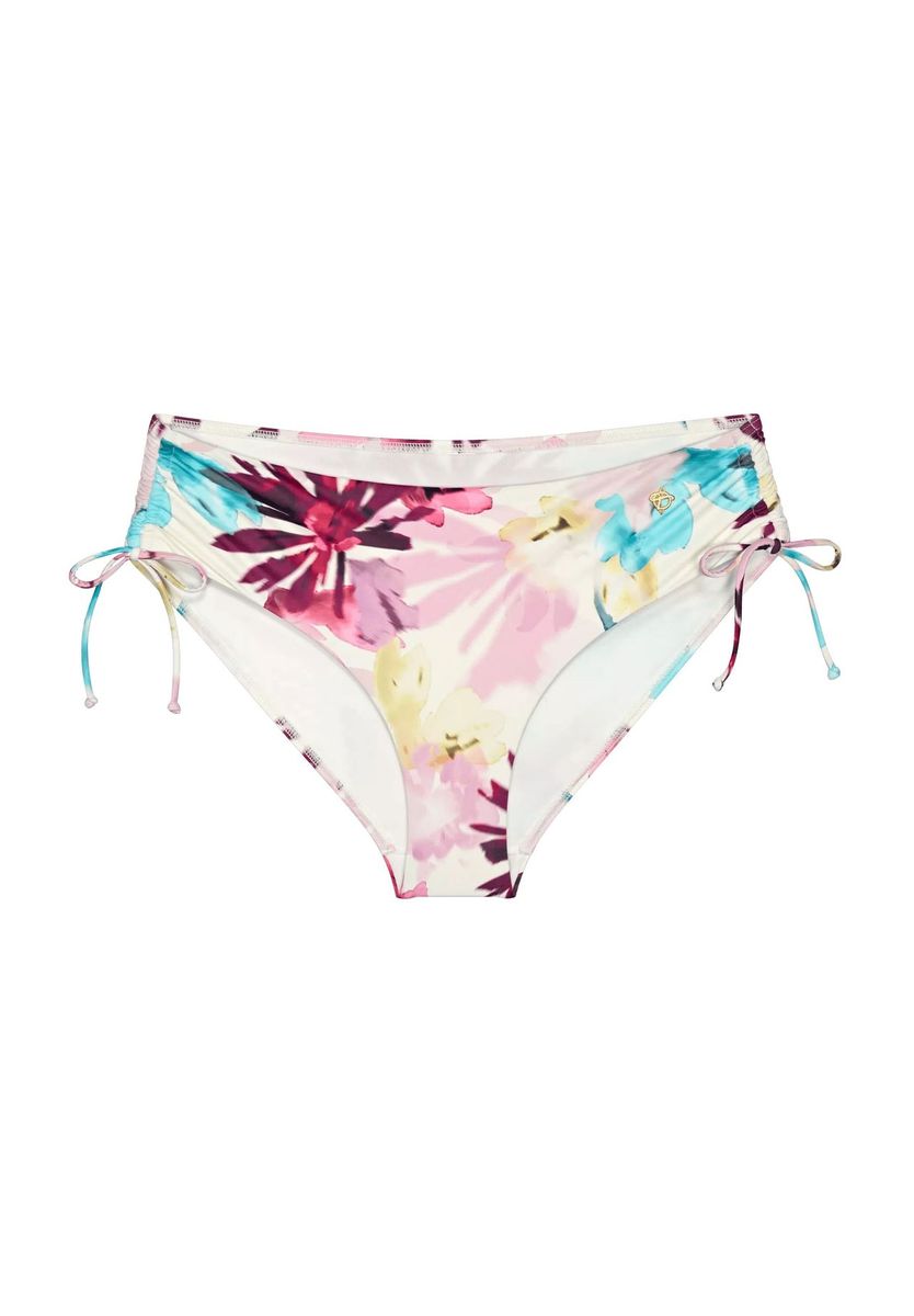 Bikini-Hose mit Blumendruck und Bändern