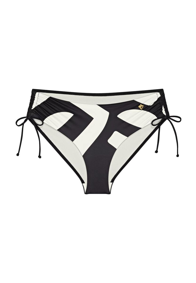Bikinihose mit geometrischem Muster und Bindebändern