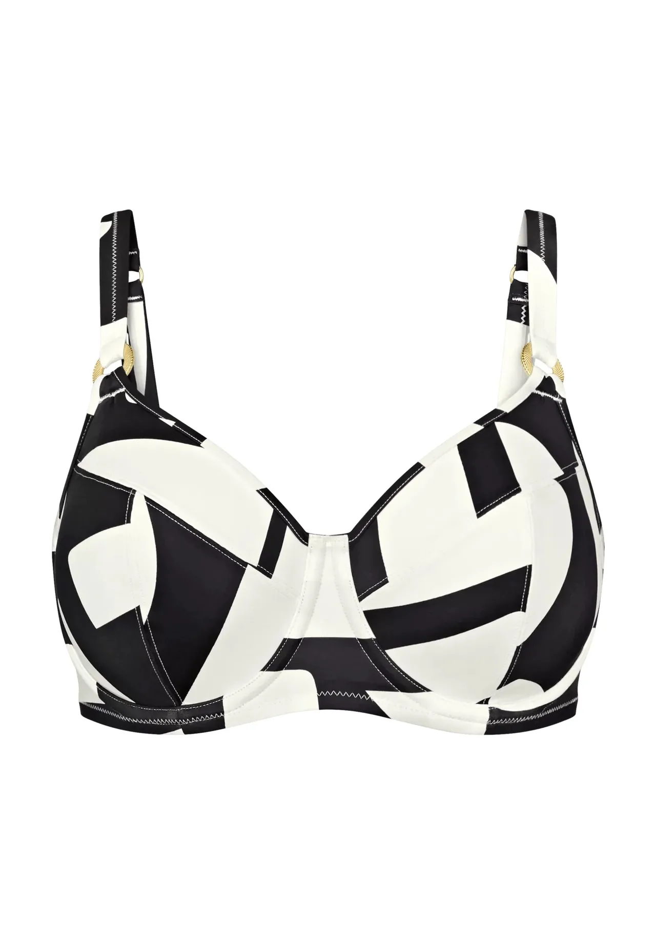 TRIUMPH Summer Allure Bügel-Bikini-Oberteil, Zierringe, für Damen, schwarz|weiß, 38C