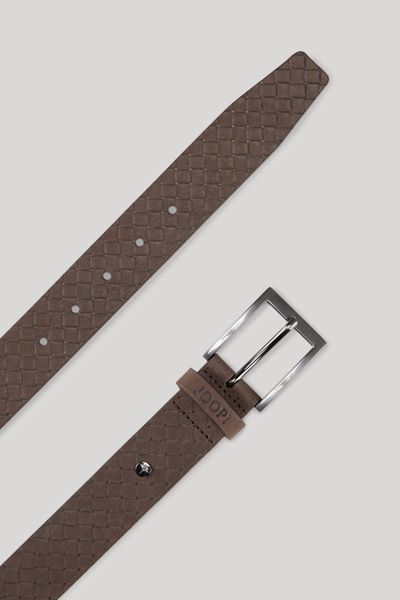 Joop! Dunkelbrauner Ledergürtel mit gewebter Textur