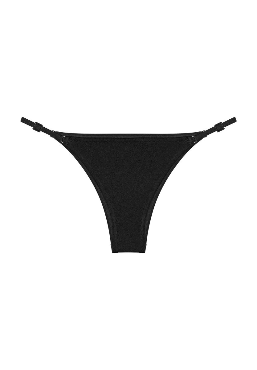 Minimalistischer, verstellbarer schwarzer Bikini-Slip