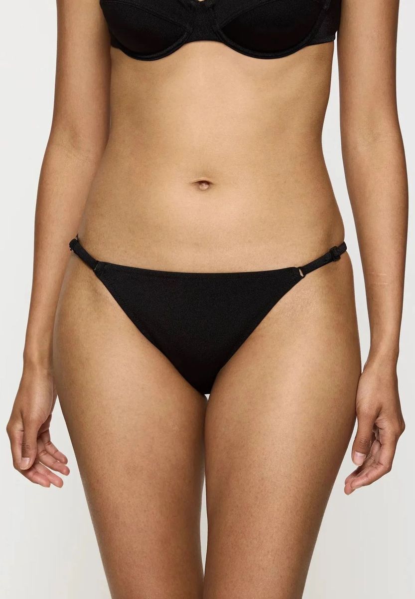 Minimalistischer, verstellbarer schwarzer Bikini-Slip